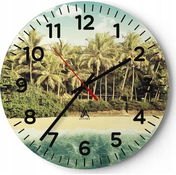 Hodiny Kuchyňské nástěnné hodiny 30x30 Krajina Moderní Skleněné hodiny do obýváku Tiché