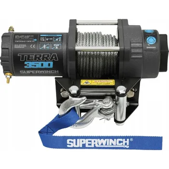 Stavební technika Naviják Superwinch Terra 35 s ocelovým lanem, nosnost 1588 kg (3500 lbs), 12V
