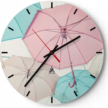 Hodiny Nástěnné hodiny do kuchyně 30x30 Slunečník Skleněné hodiny do obýváku Loft Tiché