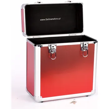 Příslušenství pro datový nosič Červený KUFŘÍK / pouzdro na 45 LP desek (12 palců)