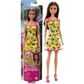 Panenka PANENKA BARBIE MOTÝL PLÁŽOVÁ ŽLUTÁ ŠATY 30 CM