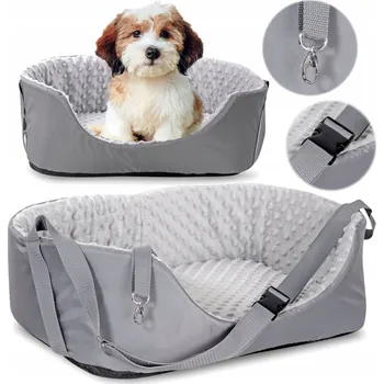 Obraz PŘEPRAVKA PRO PSA KOČKU AUTOSEDADLA 50X40 ŠEDÁ