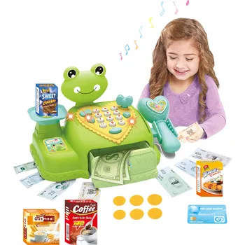 Hra na obchod DĚTSKÁ POKLADNA S PŘÍSLUŠENSTVÍM, PENÍZE, BANKOVKY