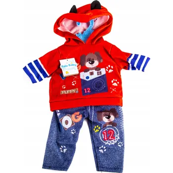 Doplněk pro panenku OBLEČENÍ PRO PANENKU MIMINKO MIKINA S KAPUCÍ KALHOTY