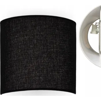 Nástěnné svítidlo Moderní nástěnná lampa s látkovým stínidlem ČERNÁ LEN LED 25 cm 60W 1xE27