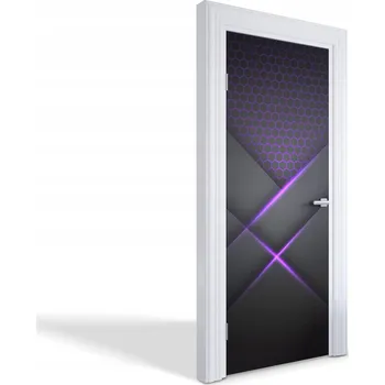 Fototapeta Ozdobná samolepka na dveře, nábytek, skříň – Futuristický neonový vzor 75x205 cm