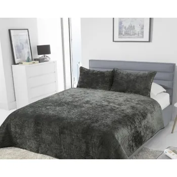 Přehoz na lůžko Přehoz inspirace velur 220 cm x 240 cm šedý