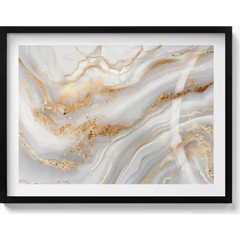 Obraz Dekorativní nástěnný obraz s grafikou v černém rámu - Textura mramoru 80x60 cm