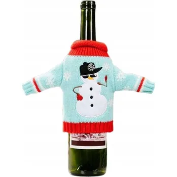 Vánoční dekorace ZIMNÍ OBLEČEK NA LAHEV SVETR pouzdro vánoční čepice OBAL DÁREK