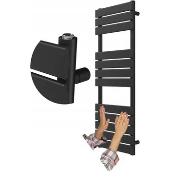 Radiátor Koupelnový radiátor vodní Granitan 611 W 45 x 120 mm černý