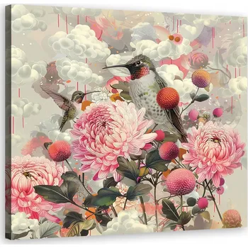 Obraz OBRAZ DO LOŽNICE NA ZEĎ ZVÍŘATA KVĚTY PTÁCI 30x30