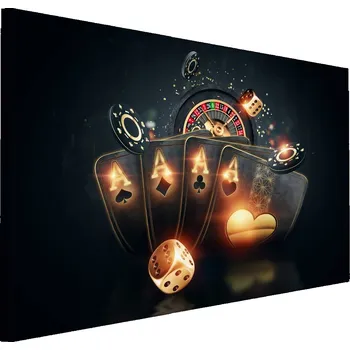 Obraz Obraz Na Plátně Kostky Kosti RULETA Poker 3D 90x60