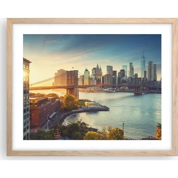 Obraz Obraz plakát na zeď v rámu světlý dub 50x40 New York foto do obýváku