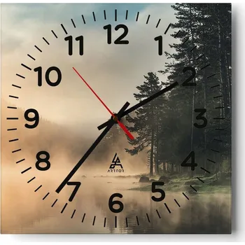 Hodiny Nástěnné hodiny do obýváku 40x40 Krajina Bezhluczne Skleněné hodiny Tiché