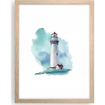 Obraz Obraz plakát v rámu světlý dub do obýváku 30x40 lucerna plakáty na zeď