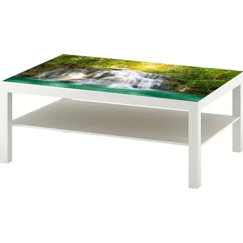 Obraz SAMOLEPKA NA KONFERENČNÍ STOLEK IKEA VODOPÁD V LESE SLUNCE LAMINÁTOVÁ 118x78 cm