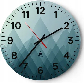 Hodiny Kuchyňské nástěnné hodiny 30x30 Hory Moderní skleněné hodiny Obývací pokoj Tiché