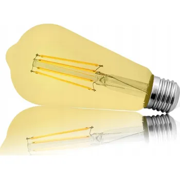 Žárovka ŽÁROVKA ST64 8W E27 LED FILAMENT EDISON ST64 AMBER