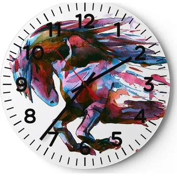 Hodiny Nástěnné hodiny do kuchyně 30x30 Zvířata Skleněné hodiny do obýváku Tiché