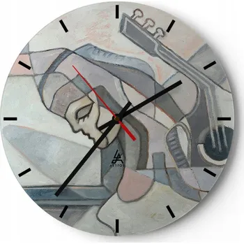 Hodiny Velké nástěnné hodiny 40x40 Abstrakce Skleněné hodiny Kulatý Tiché