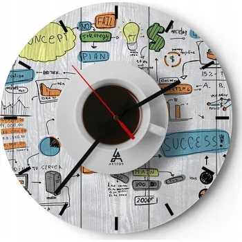 Hodiny Nástěnné hodiny do kuchyně 30x30 Grafika Skleněné hodiny do obýváku Loft Tiché