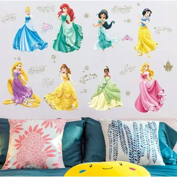Samolepící dekorace Princezny samolepky na zeď pro holčičku