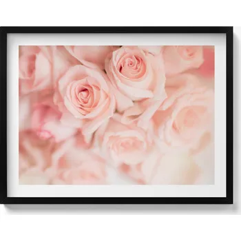 Obraz Dekorativní nástěnný obraz v rámu s grafikou Romantická kytice růží 80x60 cm