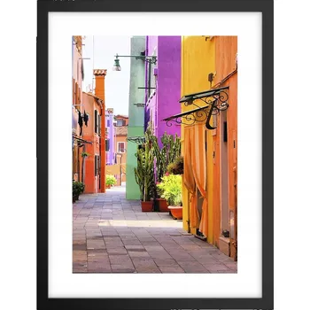 Obraz Obraz plakát v černém rámu do obýváku 30x40 foto plakáty města na zeď