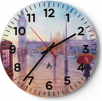 Hodiny Kuchyňské nástěnné hodiny 30x30 Město Moderní skleněné hodiny do obýváku Tiché