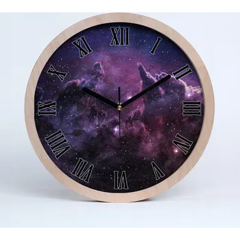 Hodiny Dřevěné nástěnné hodiny kulatý mlhovina průměr 25 cm