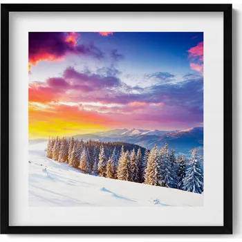 Obraz Dekorativní obraz na zeď do obýváku kuchyně Zimní horská krajina 50x50 cm