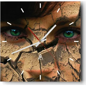 Hodiny Velké nástěnné hodiny 40x40 cm Skleněné čtvercové tiché hodiny