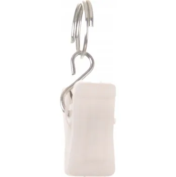 Příslušenství pro záclonu a závěs 100 žabek s klipsy na závěsy záclony garnýže plast kov bílé 06 žabky