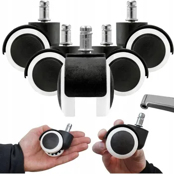 Příslušenství k židli GUMOVÁ KOLEČKA KE KANCELÁŘSKÉ ŽIDLI 5X - NEPOŠKRÁBOU PODLAHU, BEZ RÝH