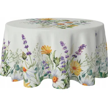ubrus Ubrus kulatý HomeView 140 cm vícebarevný, odolný vůči skvrnám a květinám