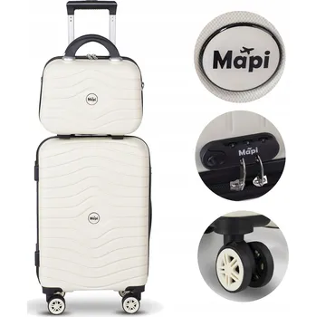 Mapi Tvrdý kufr sada ABS Mapi 100L Bílý + Kufřík 13l