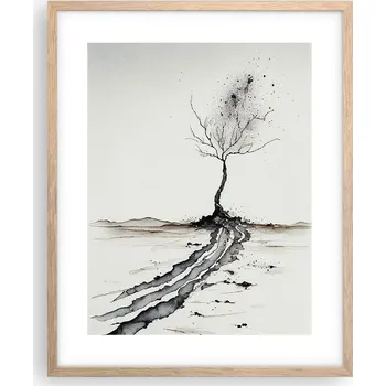 Obraz Obraz plakát v rámu světlý dub 40x50 osamělá fotografie plakáty do obýváku