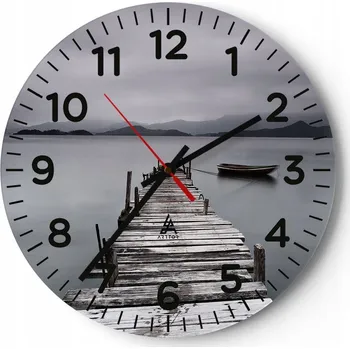 Hodiny Velké nástěnné hodiny 40x40 Krajina Skleněné hodiny Kulatý Tiché