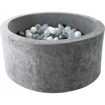 Dětsný nábytek Suchý bazén s míčky Velvet Šedý 40x90 + 250 míčků