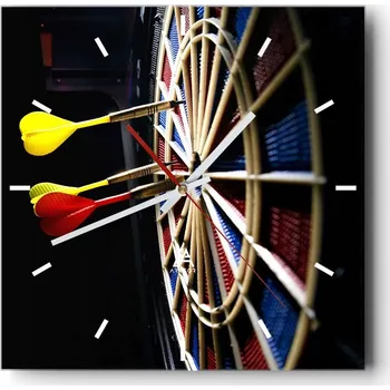 Hodiny Velké nástěnné hodiny na zeď 40x40 Sport Skleněné hodiny Čtvercové Tiché