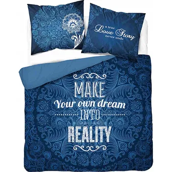 Povlečení TMAVĚ MODRÉ POVLEČENÍ MAKE YOUR OWN DREAM INTO REALITY 200x220