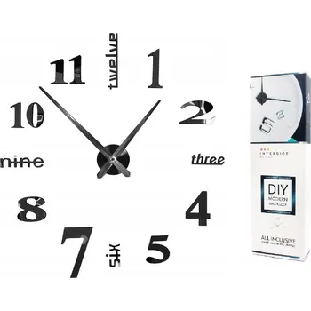 Hodiny 3D nástěnné hodiny nalepovací na zeď VELKÉ MODERNÍ XL