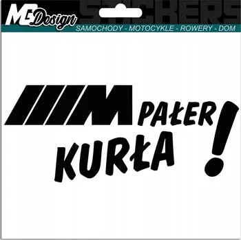 Samolepicí dekorace na vozidlo VTIPNÁ NÁLEPKA M POWER na auto 22x14 cm