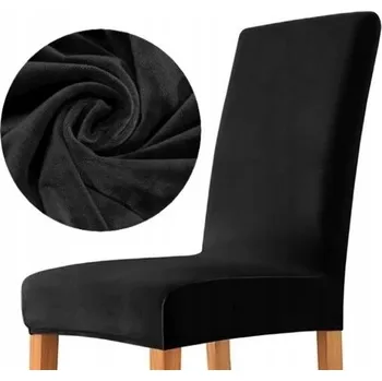 Potah na židli POTAH NA ŽIDLI VELUR PREMIUM SAMET ELASTICKÝ ČERNÝ