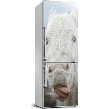Fototapeta Foto Samolepka na ledničku Šílený bílý kůň 70x190