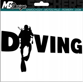 Samolepicí dekorace na vozidlo NÁLEPKA na auto POTÁPĚNÍ POTÁPĚČ DIVING 15x9