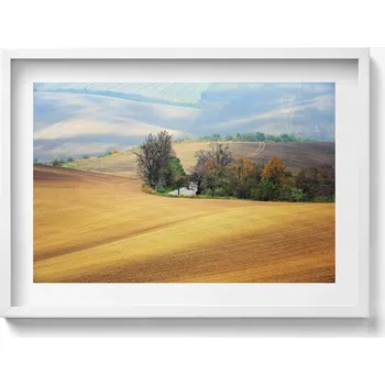 Obraz Elegantní obraz do obýváku v bílém rámu - Moravská krajina, 70x50 cm