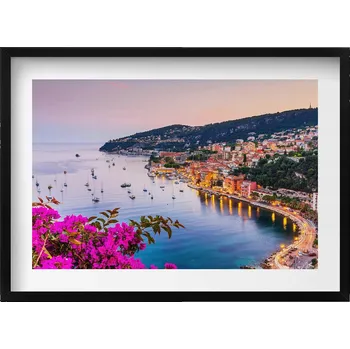 Obraz Závěsný obraz rámeček v černé barvě Azurové pobřeží pobřežního moře 70x50 cm