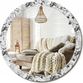 Zrcadlo Loftové nástěnné zrcadlo s ozdobným skleněným rámem Kočky XXL průměr 100 cm