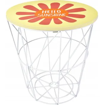 Konferenční stolek STOLEK S ÚLOŽNÝM PROSTOREM DO DĚTSKÉHO POKOJE KULATÝ ŽLUTÝ Ø30cm PRO DĚTI